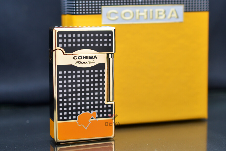 Bật Lửa Khò 1 Tia Kèm Đục Cohiba Đánh Đá Ngang COB-169